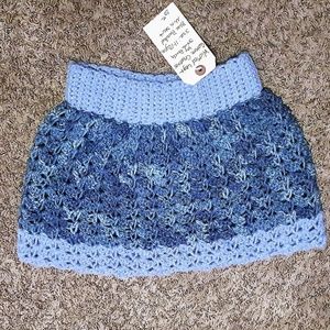 #441 NWT Blue Crocheted Banded Mini Skirt
